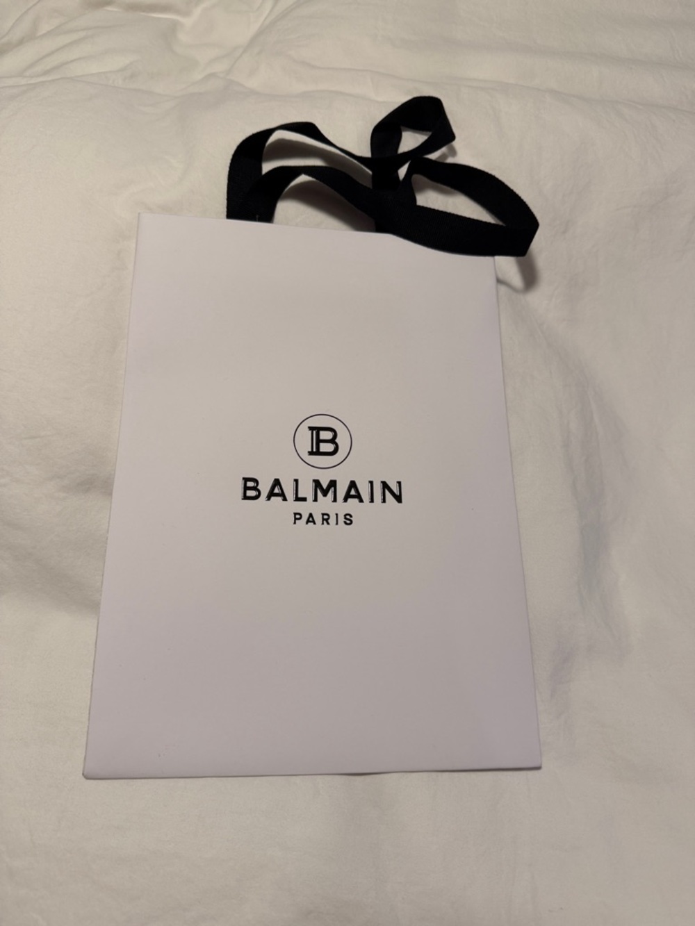 Small Balmain White and Black Shopping Bag